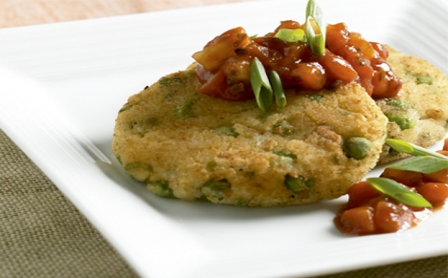 Tortitas de alverjas y sémola
